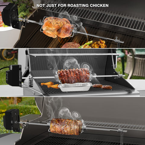 Onlyfire 4-prong meat forks secure meat during grilling for balanced rotation.