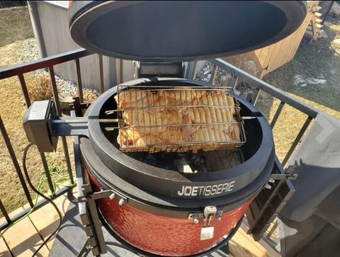 Onlyfire 6042 rotisserie compatibility demonstrates rod size options.