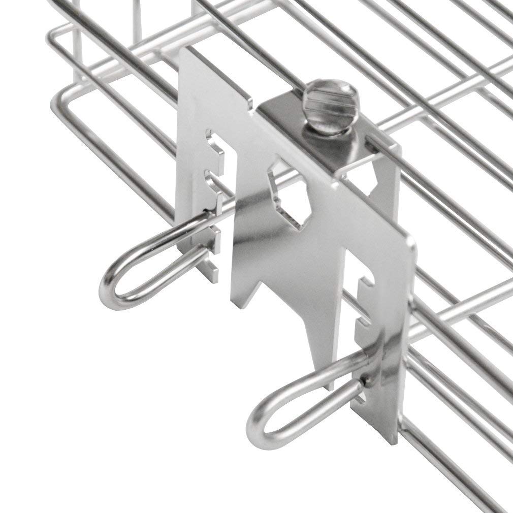 Onlyfire 6042 chrome rotisserie basket front view highlights easy access and adjustment