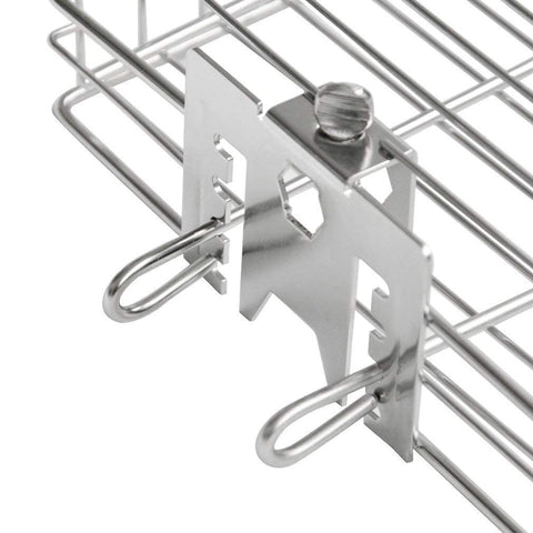 Onlyfire 6042 chrome rotisserie basket front view highlights easy access and adjustment