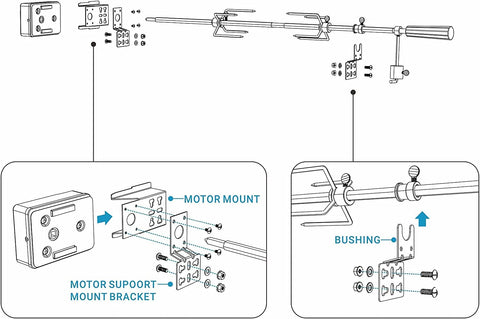 Onlyfire 6902 bracket provides 3-inch motor clearance to prevent overheating.
