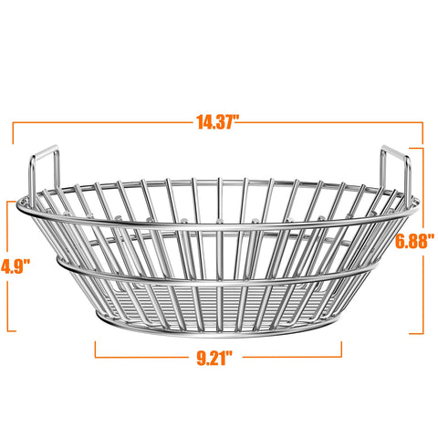 Onlyfire ash basket fits Big Green Egg Large for broad grill compatibility.