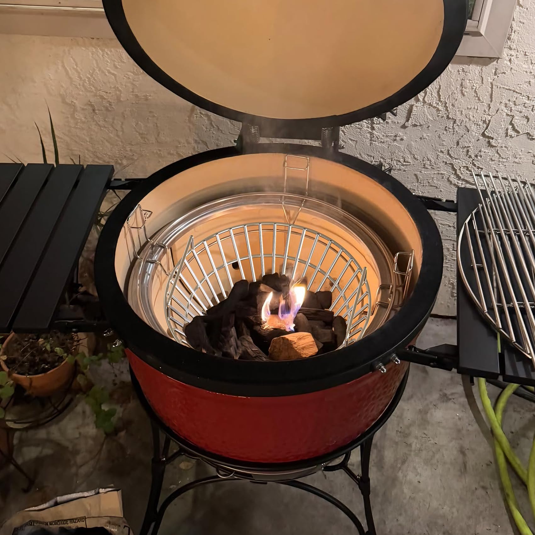 Onlyfire ash basket universal fit image shows compatibility with Large BGE and other kamado grills.
