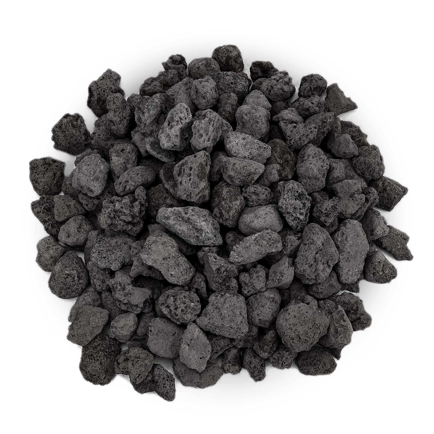Onlyfire black lava rock 10 pounds designed for dramatic fire pit displays.