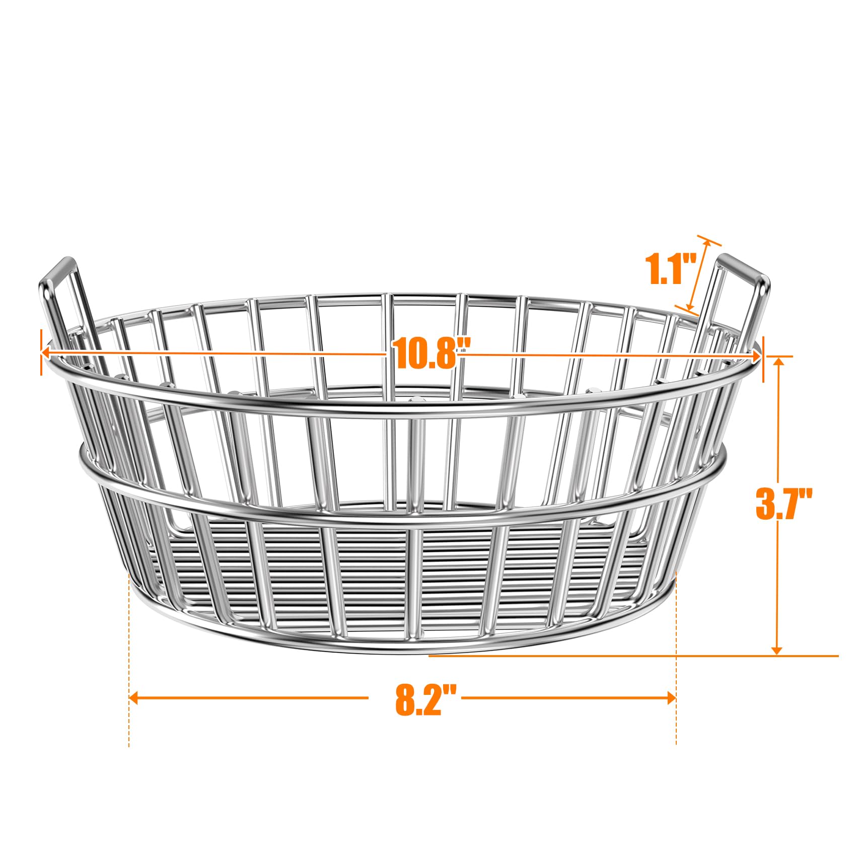 Onlyfire basket side profile demonstrating secure locking on Kamado Joe Junior
