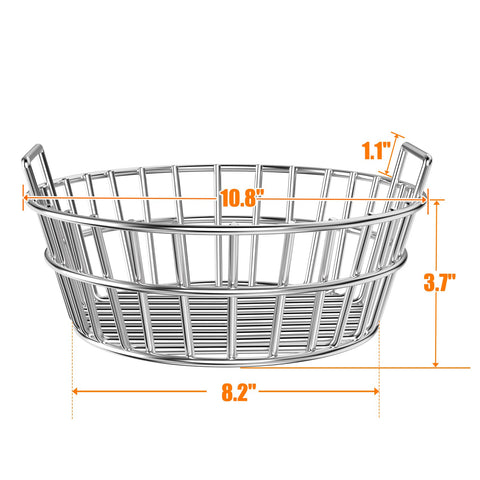 Onlyfire basket side profile demonstrating secure locking on Kamado Joe Junior