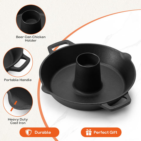 Sturdy side handles on the roaster for easy grill or oven use