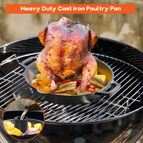 Dishwasher-safe cast iron roaster for simple cleanup