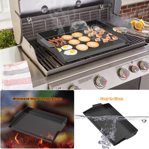 Onlyfire Chef grease-control surface reduces smoke and mess during cooking.