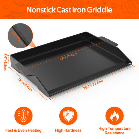 Onlyfire Chef griddle with extra-high sidewalls prevents spills and flare-ups.