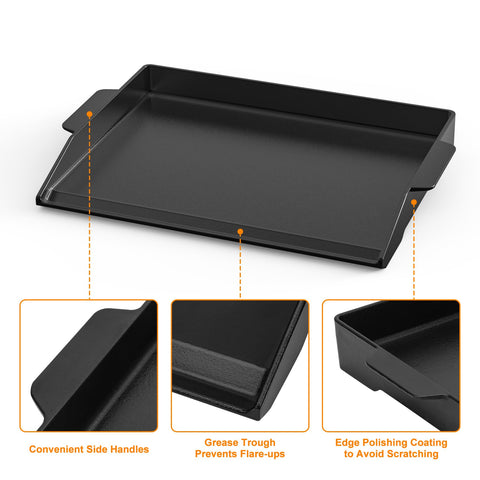 Onlyfire Chef griddle is versatile for indoor stove and outdoor grill.