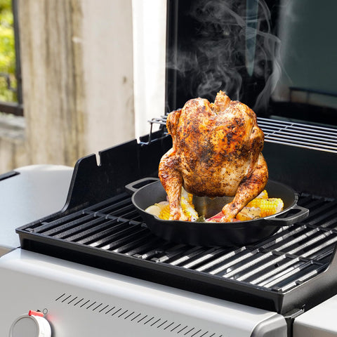 Pre-seasoned cast iron delivers durable, ready-to-use performance