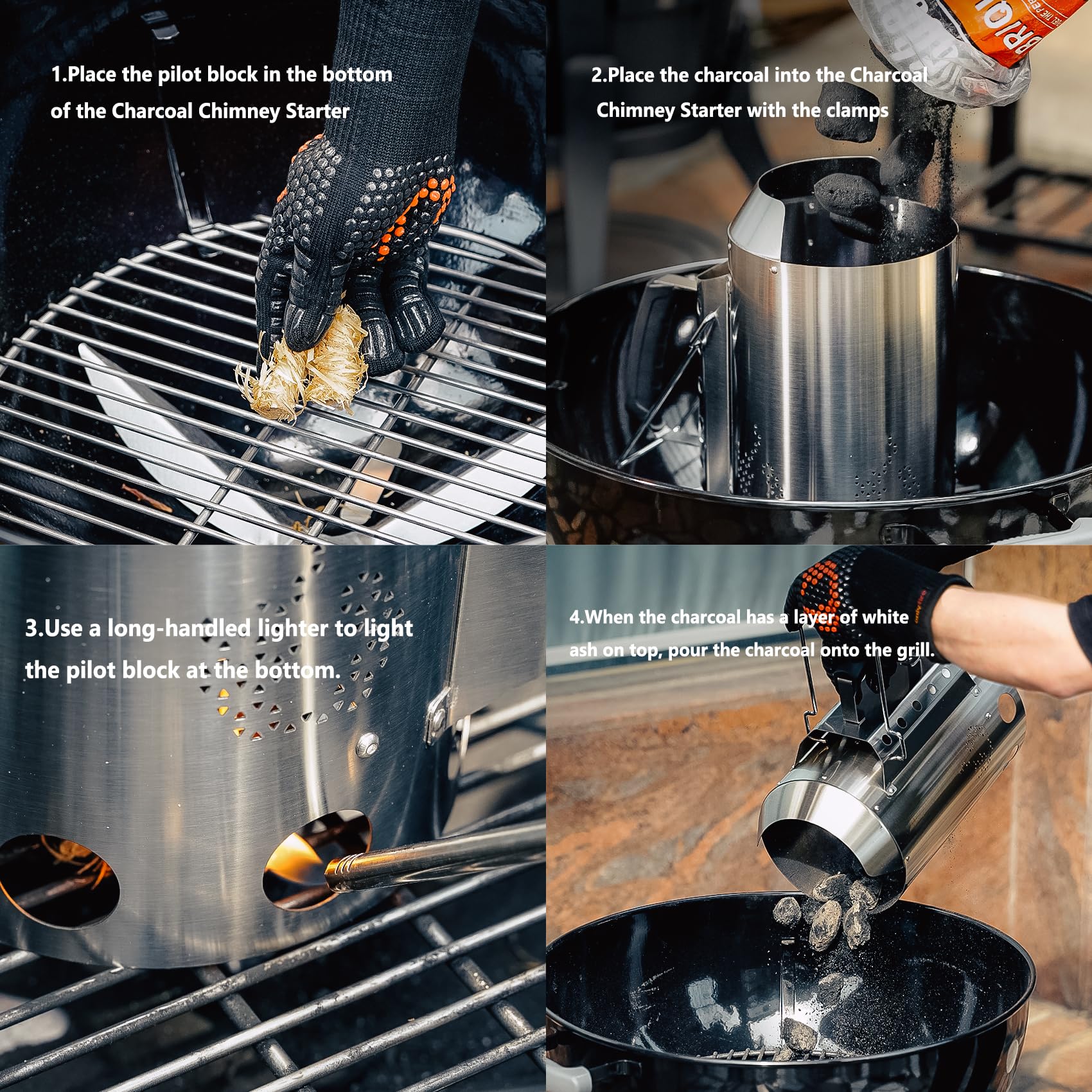 Onlyfire chimney starter with hand-welded seams for durability