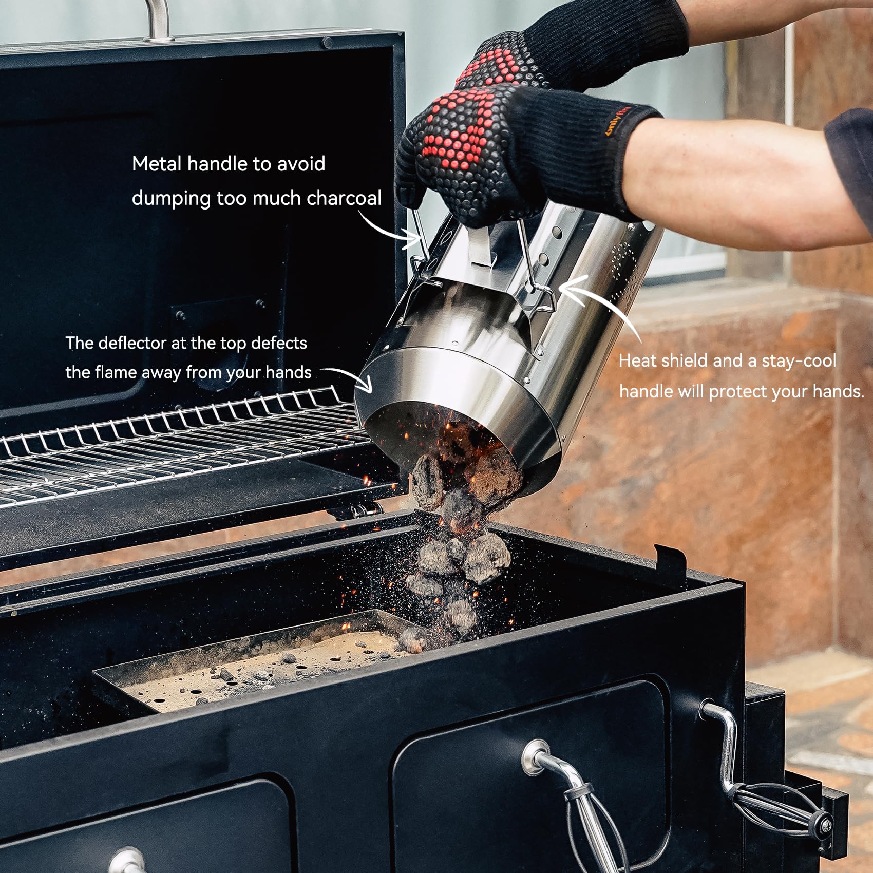 Onlyfire chimney starter fits most charcoal grills and smokers