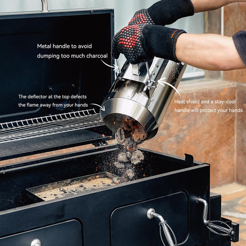 Onlyfire chimney starter fits most charcoal grills and smokers