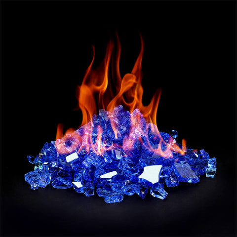 Onlyfire cobalt blue glass showcases brilliant reflections during day and night