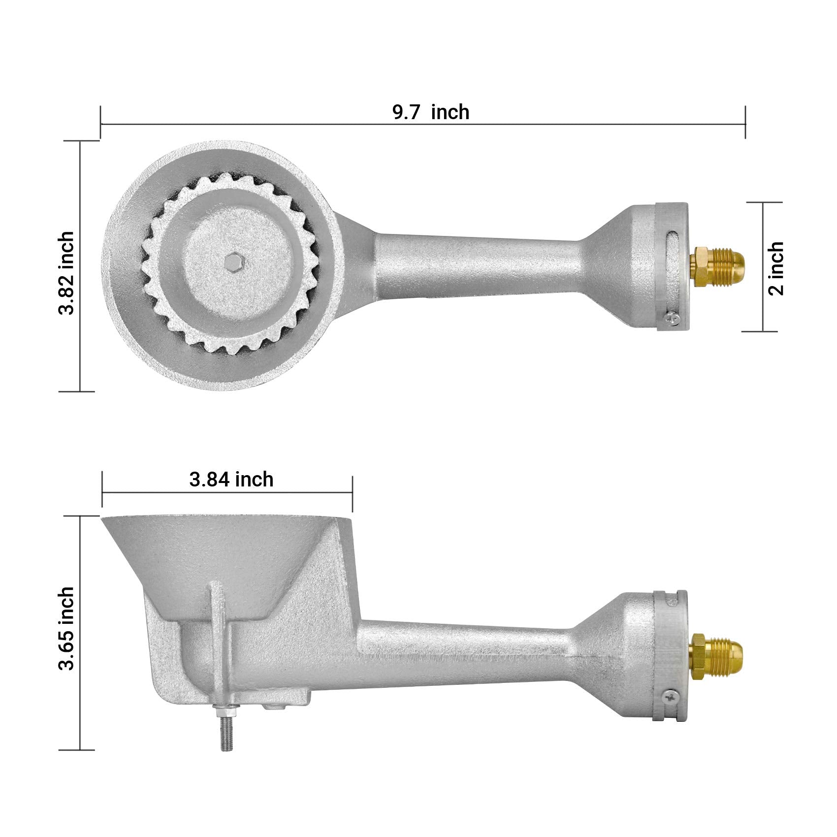 Onlyfire copper nozzle and air shutter included for efficient combustion