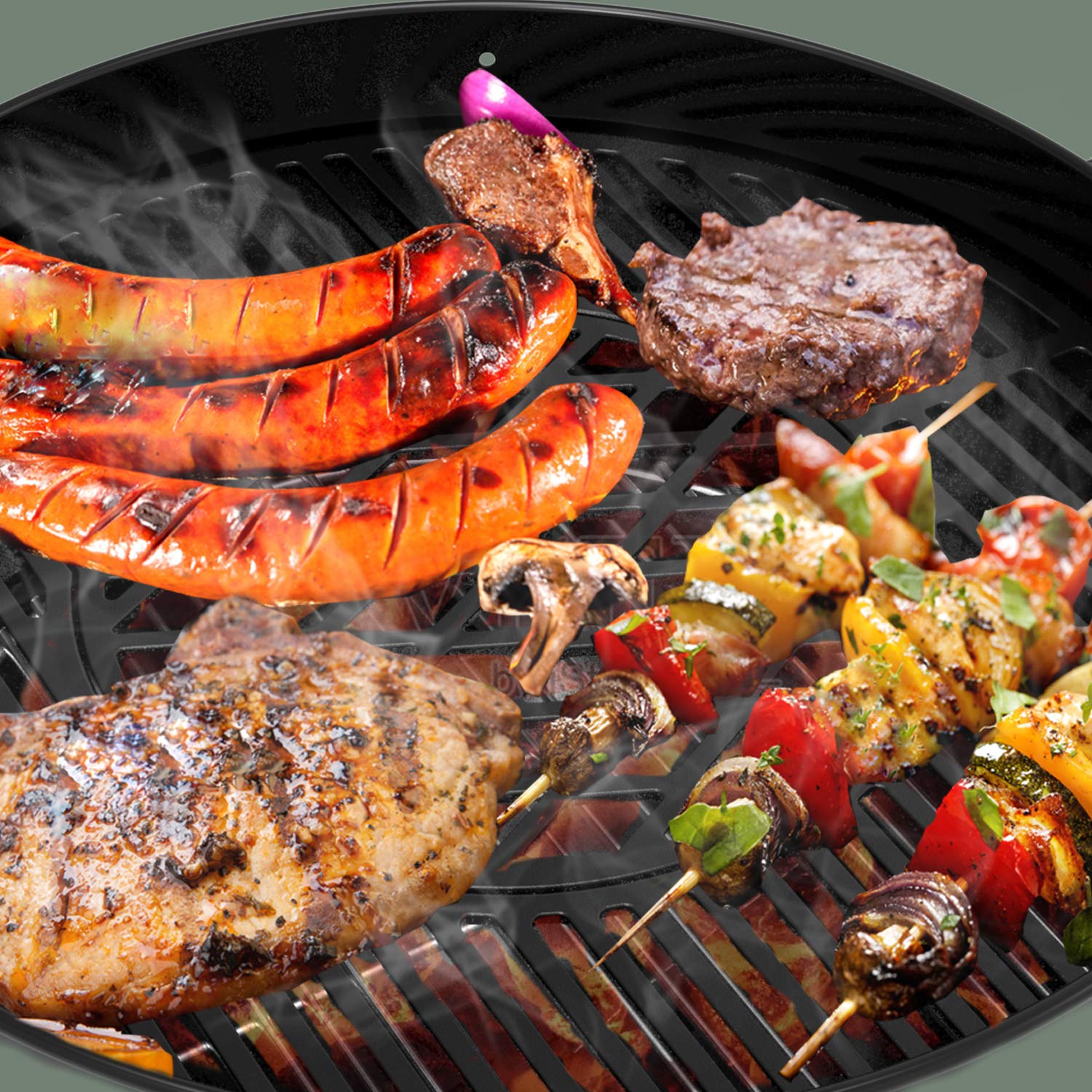 Cast iron construction extends grill life and maintains heat for consistent cooking.