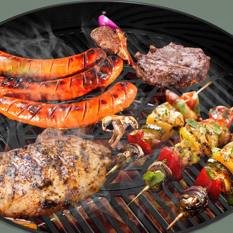 Cast iron construction extends grill life and maintains heat for consistent cooking.