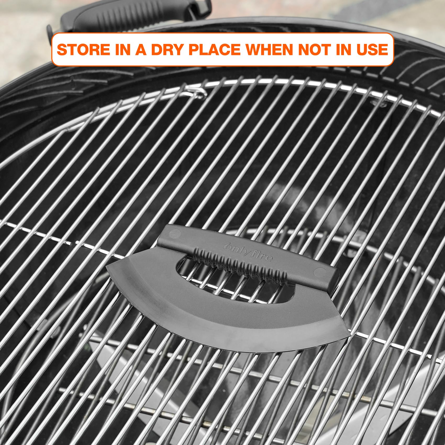 Onlyfire easy-grip cleaning tool simplifies cleanup after grilling sessions.