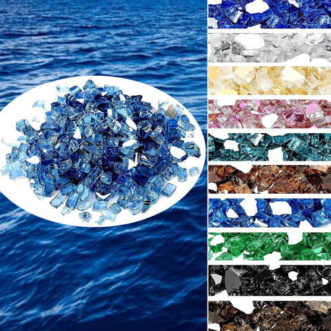 Onlyfire Pacific Blue glass creates dancing flames for enhanced ambiance.