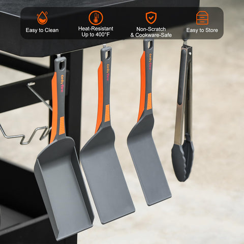 Onlyfire griddle kit anti-slip handle enhances grip in greasy conditions