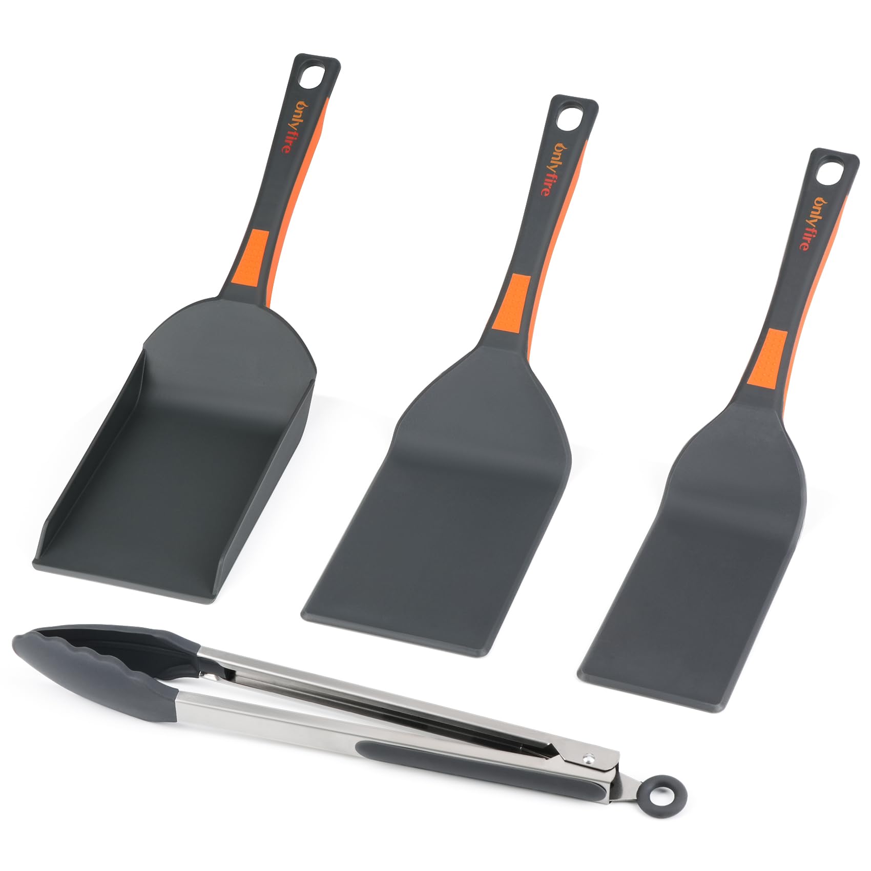 Onlyfire griddle kit enlarged spatula handy for easy flipping on Blackstone grills