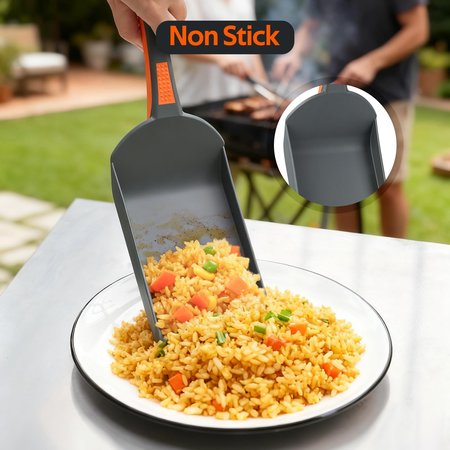 Onlyfire griddle kit scoop for quick, non-stick food transfer