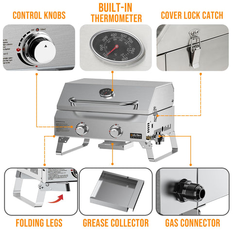 Includes gas valve and 20 lb hose for easy setup