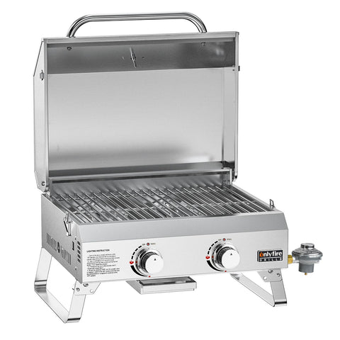 20-inch cooking surface fits burgers, dogs, and veggies