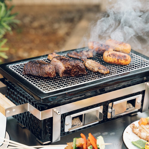 ONLYFIRE GRILLS grill stand with handle for stable outdoor cooking