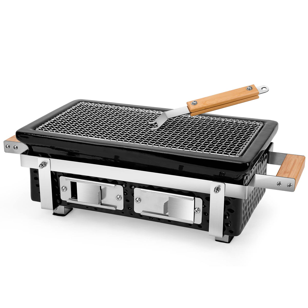 ONLYFIRE GRILLS hibachi grill with grid lifter for safe handling