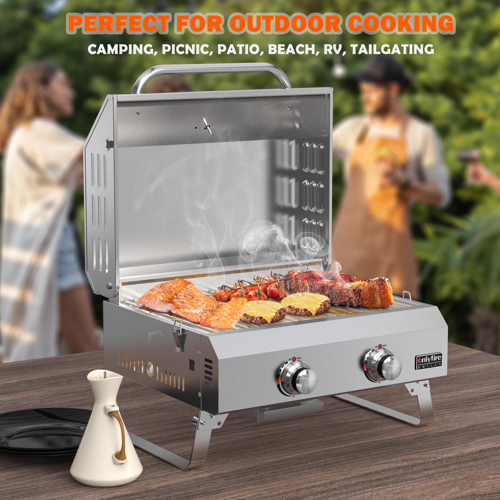 Propane compatibility with 1lb or 20lb tanks for flexibility