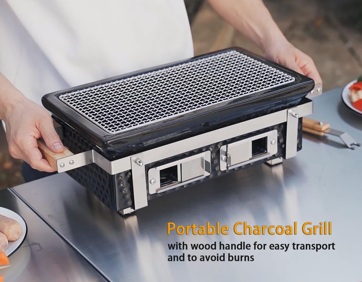 ONLYFIRE GRILLS stainless steel grid measures 13.8 by 6.9 inches