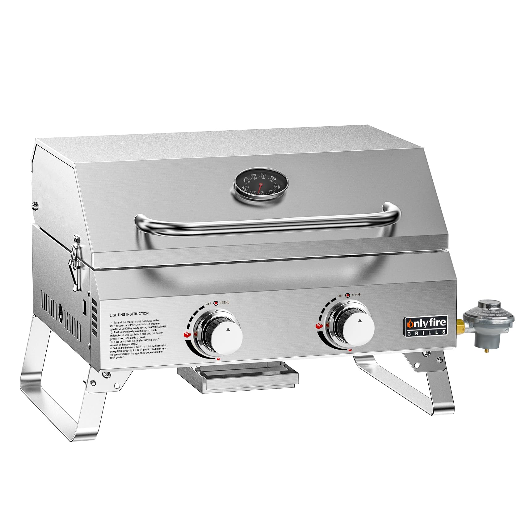 ONLYFIRE GRILLS tabletop gas grill assembled for easy outdoor cooking