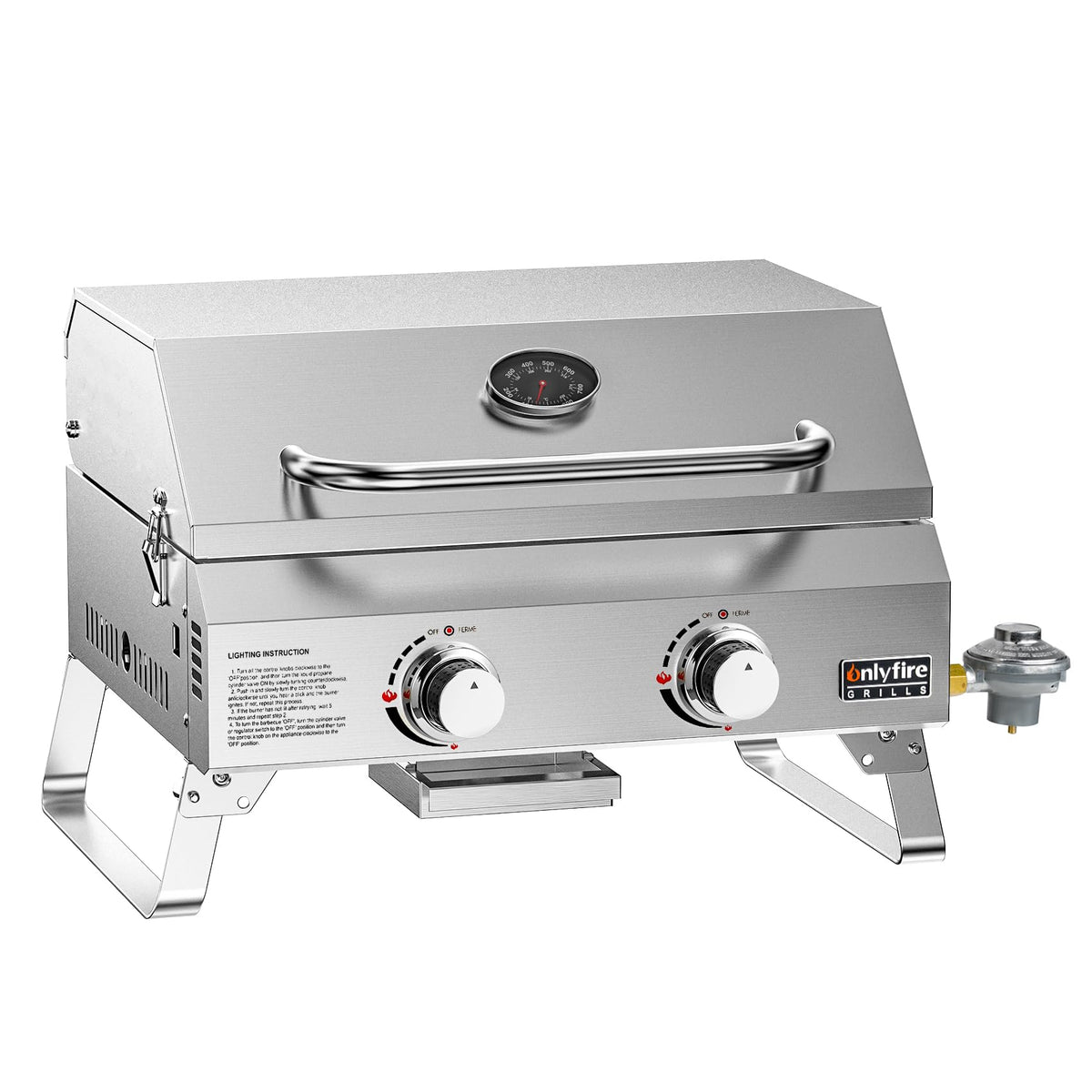 ONLYFIRE GRILLS tabletop gas grill assembled for easy outdoor cooking