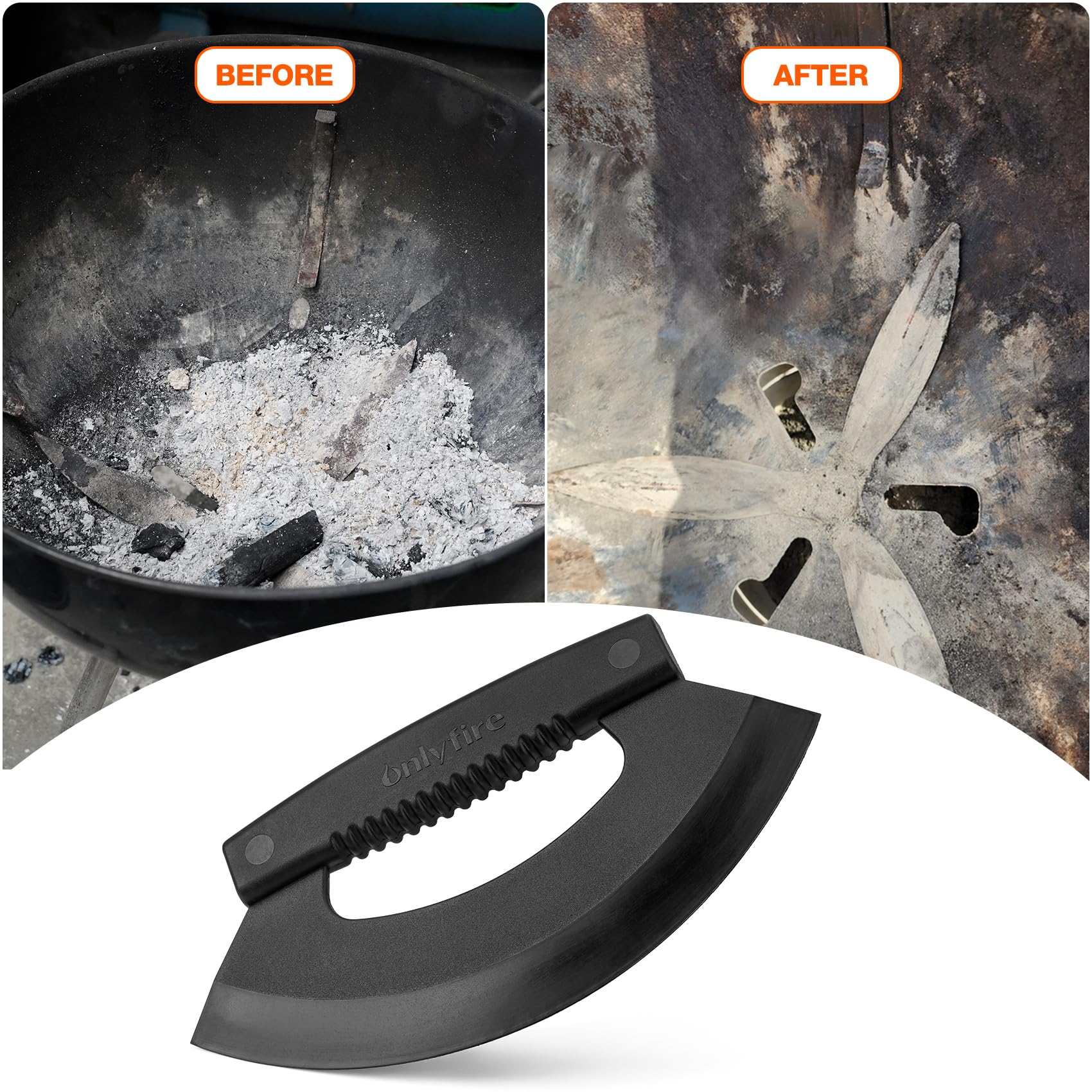 Onlyfire hand holes offer stability for controlled, comfortable cleaning sessions.