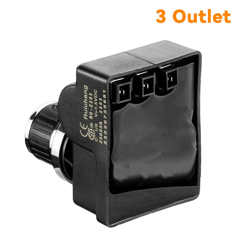 Onlyfire ignition switch battery compartment open shows AA power option for easy replacement.