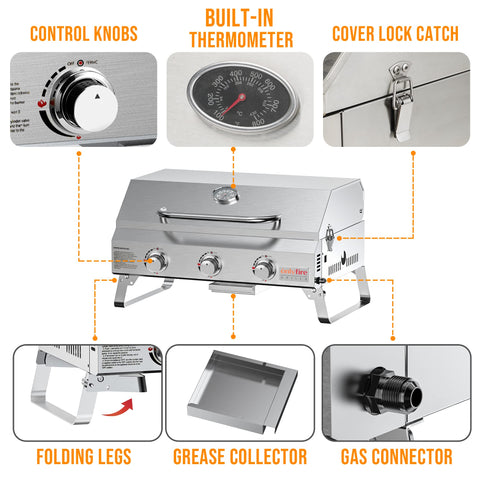 Onlyfire includes hoses and grate for ready to grill setup.