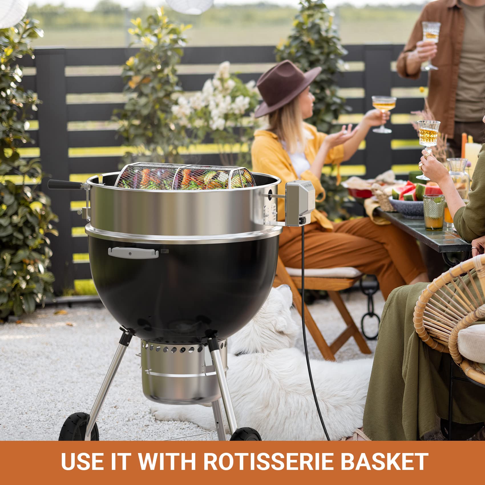 Onlyfire kettle grill setup turns a standard grill into a party-ready chicken roaster