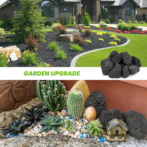 Onlyfire lava rocks garden landscape adds natural weatherproof accents.