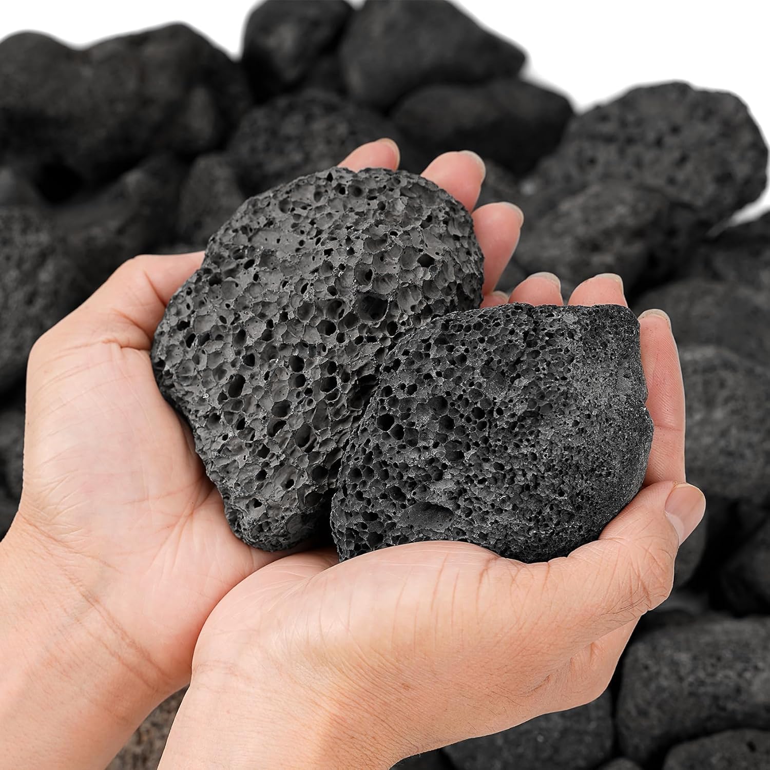 Onlyfire lava rocks packaging box showcasing eco-friendly volcanic stones.