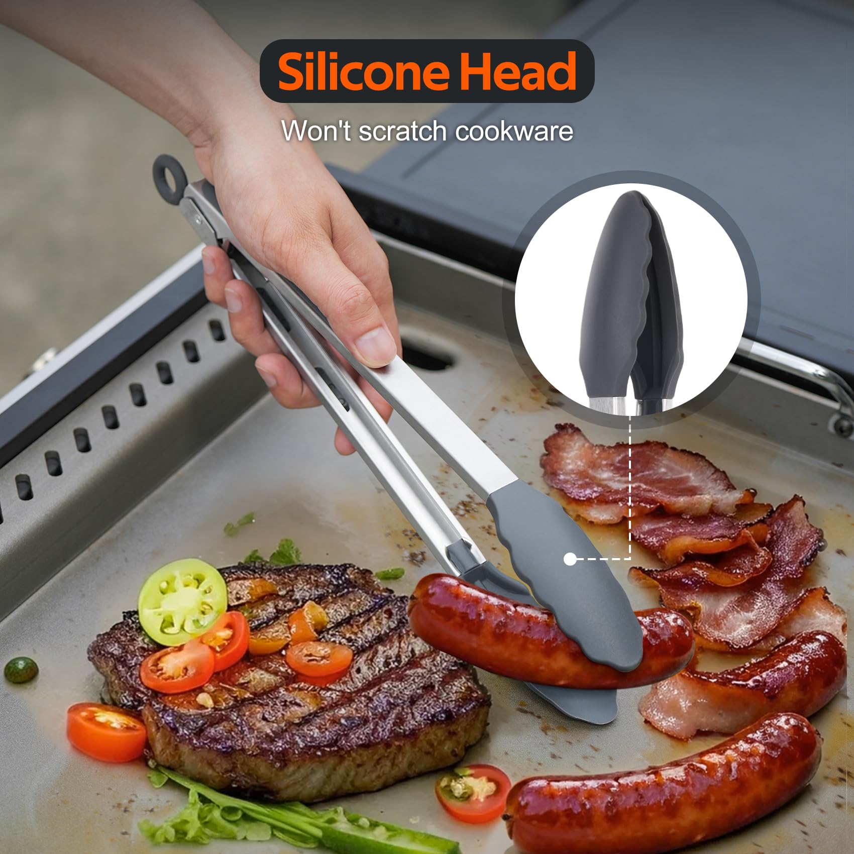 Onlyfire nylon head 500F heat-resistant utensil resists high temperatures