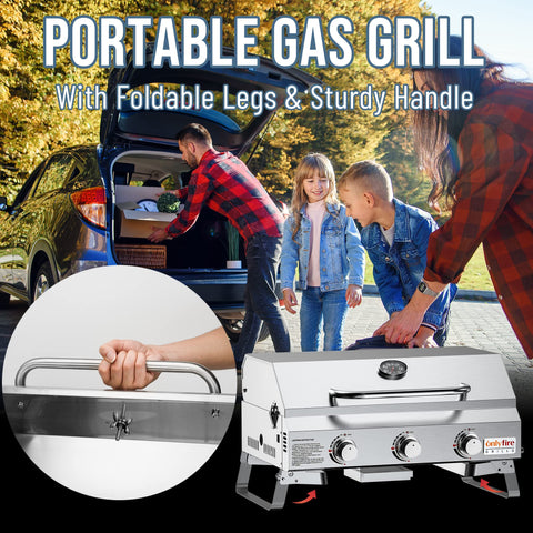 Onlyfire outdoor-friendly table top design fits patios and campsites.