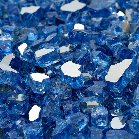 Onlyfire Pacific Blue fire glass adds spark and shimmer to your pit at night.