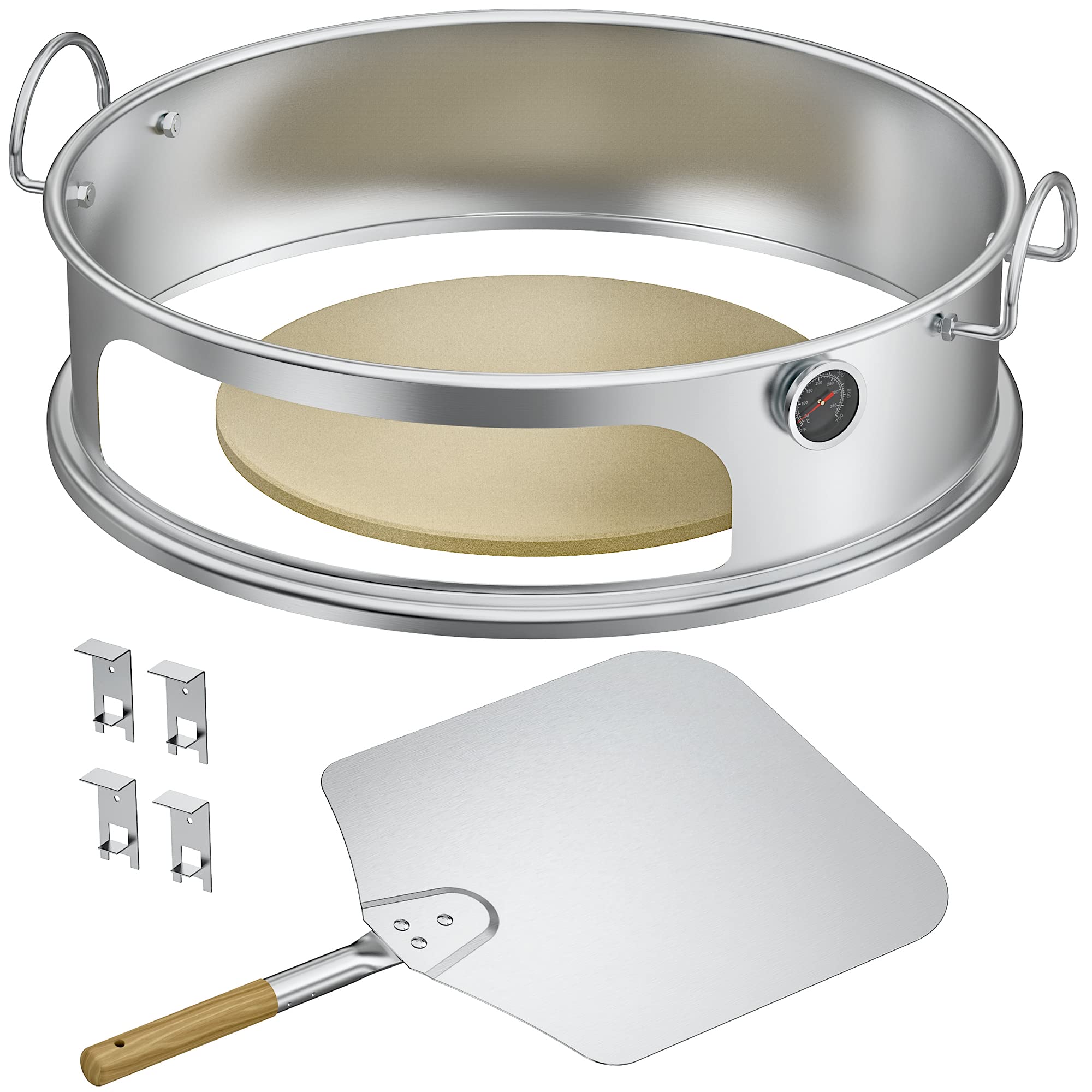 Onlyfire pizza ring kit transforms a 22-inch kettle into a pizza oven for crispy crusts