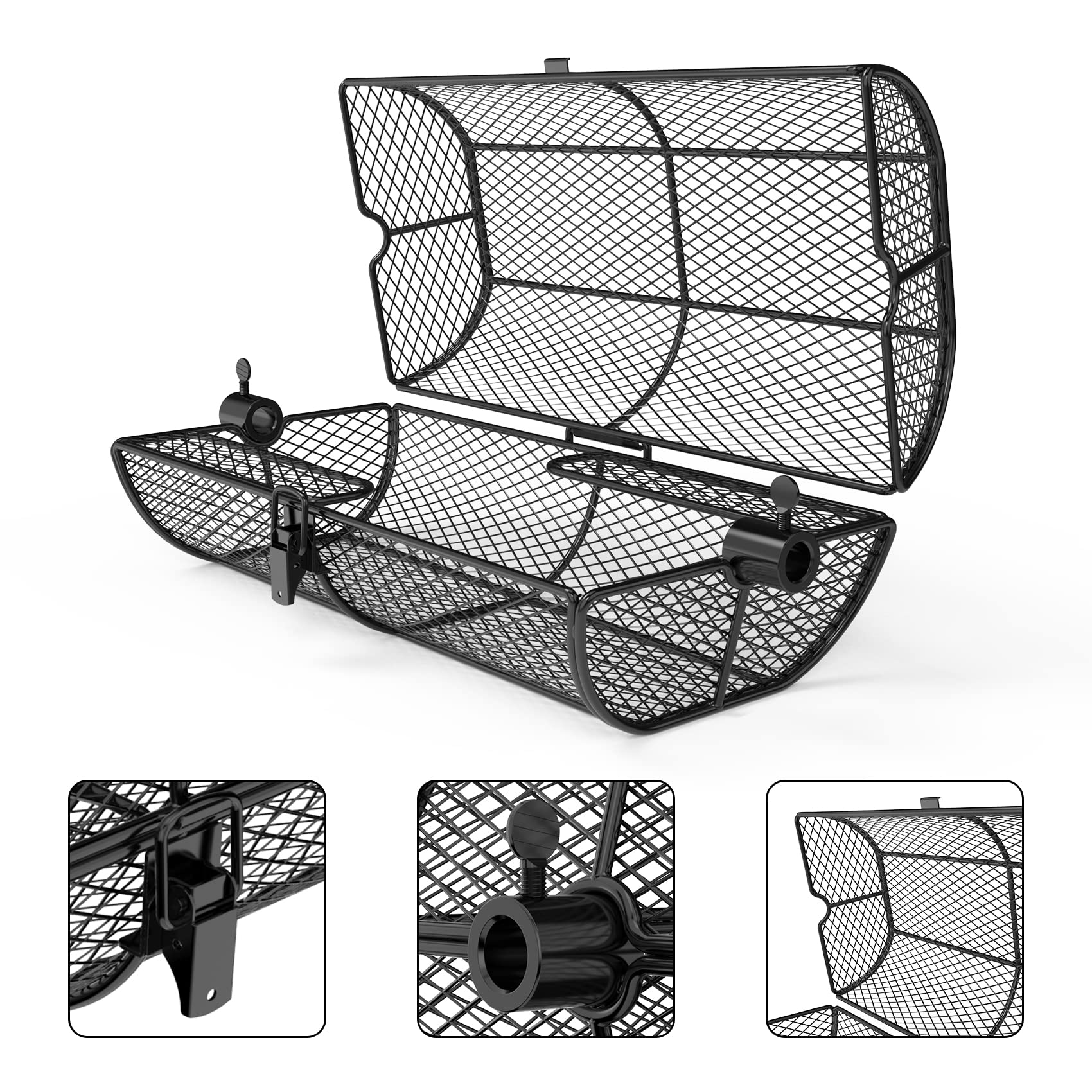 Onlyfire rotisserie basket with chicken wings for browning