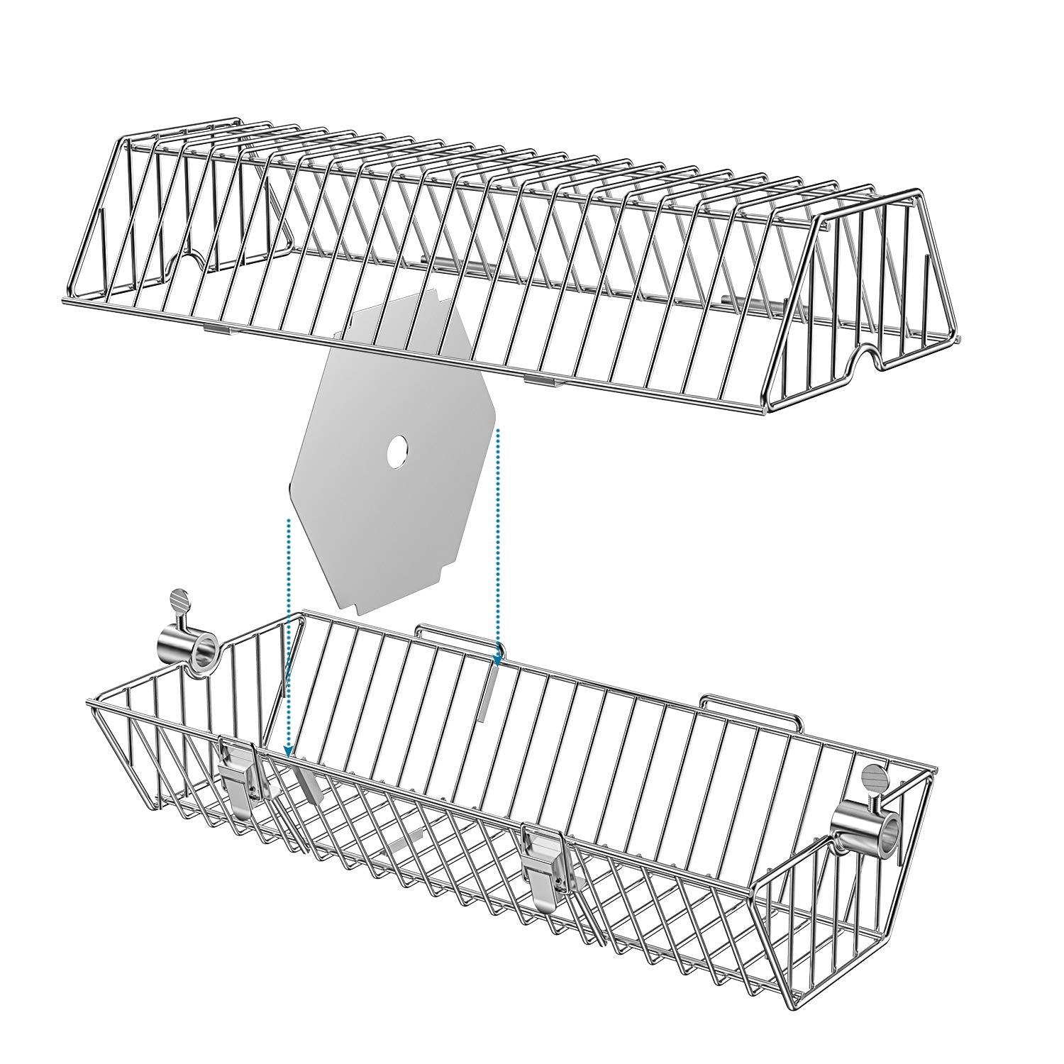Onlyfire basket dimensions shown to fit common grills and spits
