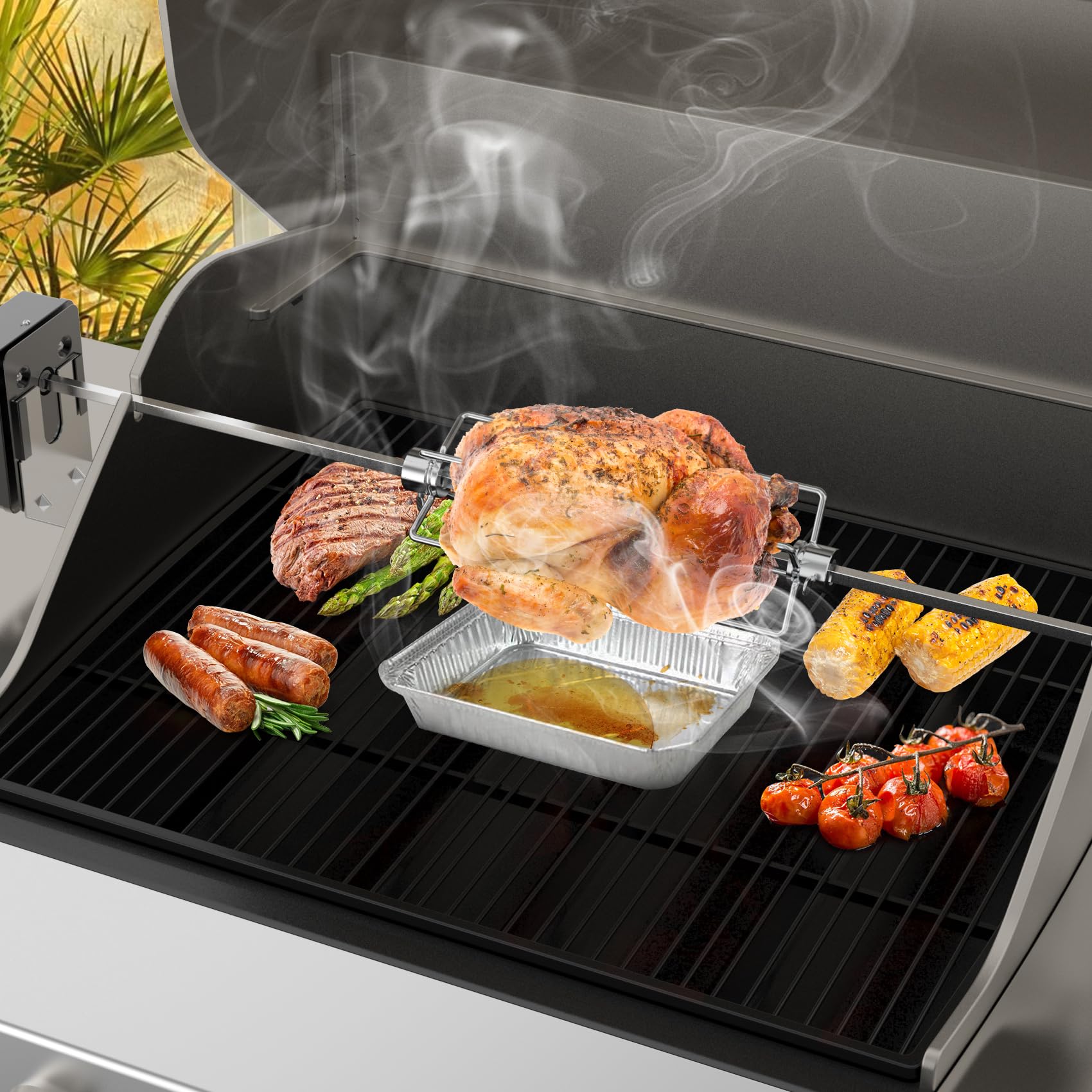 OnlyFire 5/16 inch spit compatibility for quick setup on compatible grills