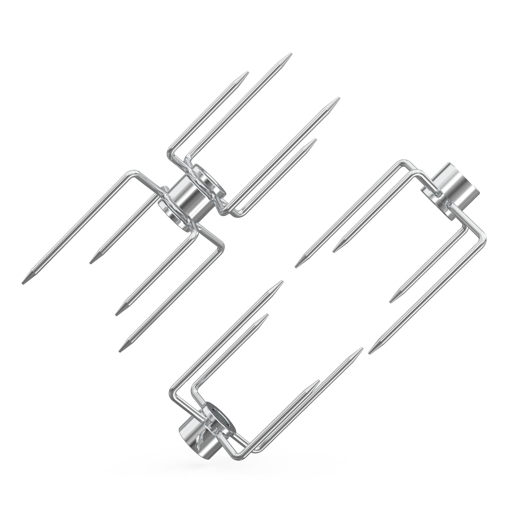 OnlyFire rotisserie forks front view showing versatile roasting set for grilling